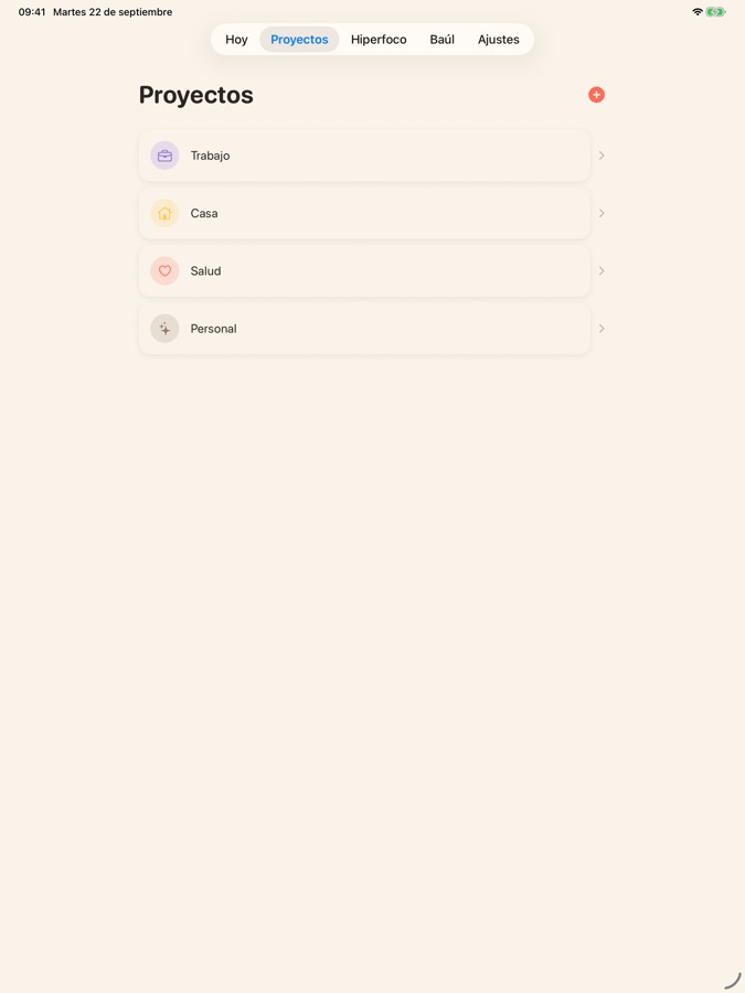 Proyectos en iPad