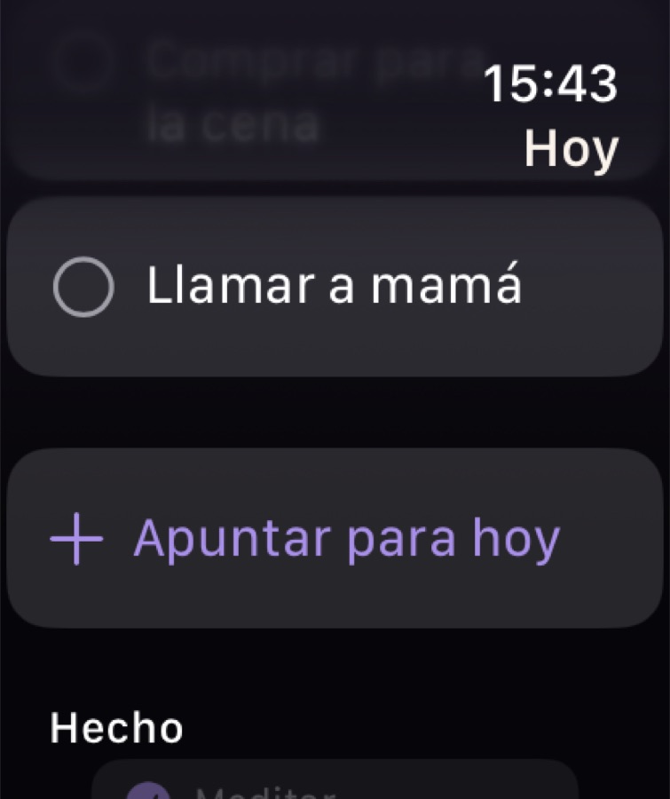 Apuntar y tareas hechas en Apple Watch